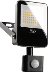 Led's Light  Floodlight - 20W 2250lm 4000K IP54  - sensor - Zwart