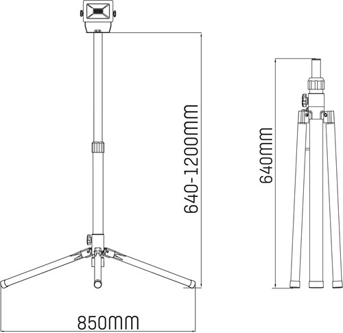 Led's Light  Werklamp met statief - 10W 4000K IP54-3