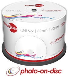 Primeon | CD-R | 700 MB | Inkjet Printable | 50 Stuks