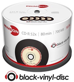 Primeon | CD-R | 700 MB | Black Vinyl | 50 Stuks