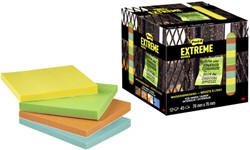 Memoblok Post-it Extreme 76x76mm 4 kleuren assorti