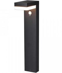 Led | Outdoor | Paallamp | Solar | 3,3W | 400lm | 2700K | IP44 | Sensor | Zwart