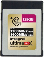 Integral | CFExpress  | 128 GB | Lezen 1700 MB/s  | Schrijven 1400 MB/s | 1300 MB/s Sustained