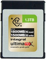 Integral | CFExpress  | 1300 GB | Lezen 1800 MB/s  | Schrijven 1500 MB/s | 1500 MB/s Sustained