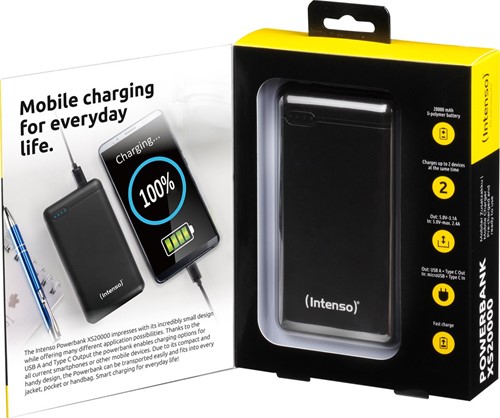 Intenso | Powerbank | 20.000 mAh | USB-C | USB | XS20000 | Zwart-3