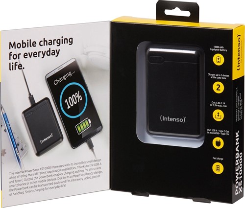 Intenso | Powerbank | 10.000 mAh | USB-C | USB | XS10000 | Zwart-3