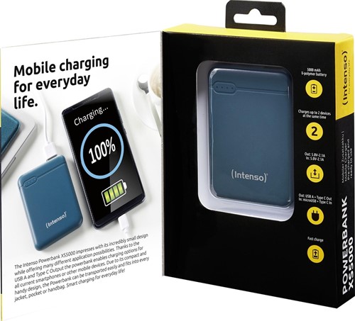 Intenso | Powerbank | 5.000 mAh | USB-C | USB | XS5000 | Petrol-3