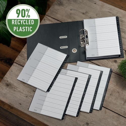 Tabblad Leitz Recycle A4 11-gaats 1-10 extra breed PP-2