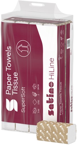 Handdoek Satino PT2 Prestige w-vouw 2-laags 206x320mm 25x120 vel wit 276600