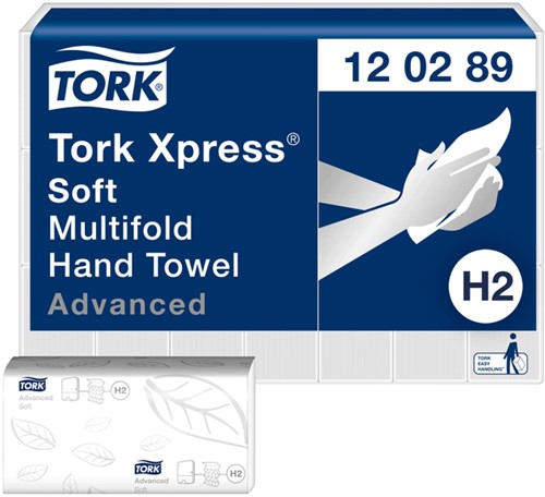 Handdoek Tork Xpress® H2 Multifold advanced 2-laags wit 120289