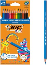 Kleurpotloden BicKids Evolution assorti etui à 12 stuks