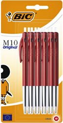 Balpen Bic M10 medium rood blister à 10 stuks