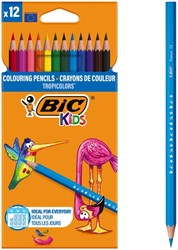 Kleurpotloden BicKids Tropicolors assorti blister à 12 stuks