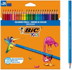 Kleurpotloden BicKids Tropicolors assorti blister à 24 stuks