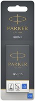 Inktpatroon Parker Quink uitwasbaar blauw blister à 10 stuks
