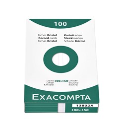 Systeemkaart Exacompta 100x150mm lijn wit 100 stuks