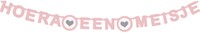 Letterslinger ''Hoera een meisje'' roze