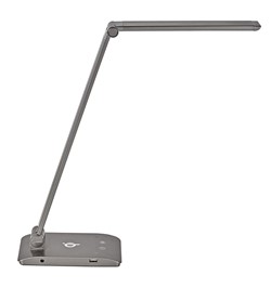 Bureaulamp MAUL Stella LED colour vario dimbaar Qi oplaadstation met extra USB antraciet