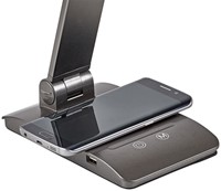 Bureaulamp MAUL Stella LED colour vario dimbaar Qi oplaadstation met extra USB antraciet-4