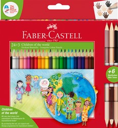 Kleurpotloden Faber-Castell set à 24+3 stuks assorti