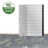 Tabblad Leitz Recycle A4 11-gaats 1-10 extra breed PP-1
