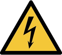 Pictogram bordje Djois Waarschuwing: elektrische spanning 200x176mm geel