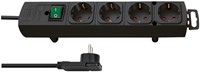Stekkerdoos Brennenstuhl Comfort Plus 4 voudig inclusief platte stekker 2 meter zwart