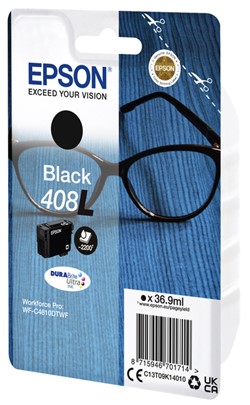 408 L | 1x Zwart | Origineel | Cartridges voor Epson