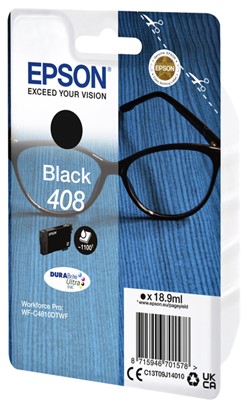 408 | 1x Zwart | Origineel | Cartridges voor Epson