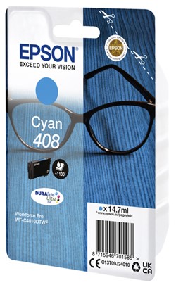 408 | 1x Cyaan | Origineel | Cartridges voor Epson