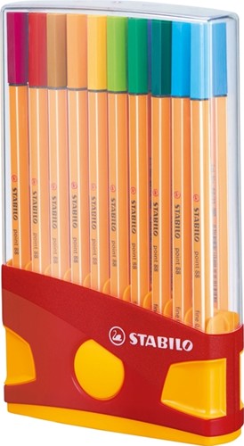 Fineliner STABILO point 88 ColorParade rollerset geel/rood F ass 20st-2