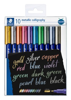 Kalligrafiepen Staedtler metallic etui à 10 kleuren