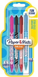 Balpen Paper Mate Inkjoy Wrap assorti blister à 4 stuks