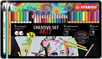 Creative set STABILO 87/3193 Arty assorti metalen etui à 36 stuks