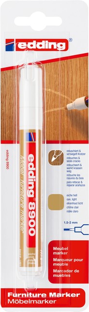 Viltstift edding 8900 meubel rond 1.5-2mm licht eikenhout blister1st