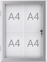 Buiten- binnenvitrine wand MAULexcite whiteboard 4xA4 met slot