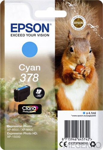 378 | 1x Cyaan | Origineel | Cartridges voor Epson