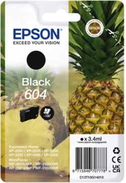 604 | 1x Zwart | Origineel | Cartridges voor Epson