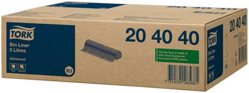 Afvalzak Tork B3 Advanced 33x40cm 5 liter zwart 204040-3