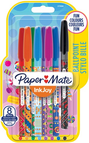 Balpen Paper Mate Inkjoy 100st Wraps blister à 8 stuks