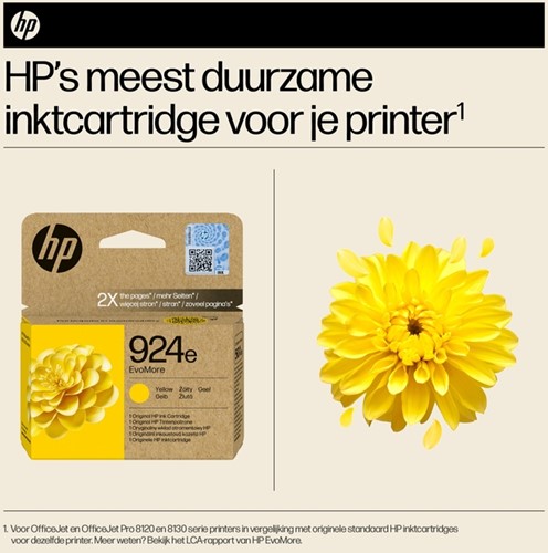 924E | 1x Geel | Evomore | Origineel | Cartridges voor HP-2