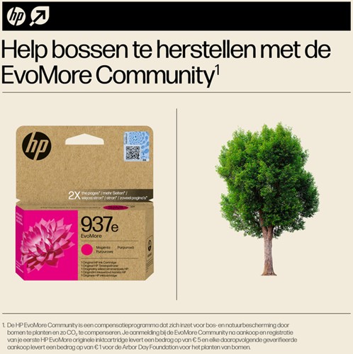 937E | 1x Magenta | Evomore | Origineel | Cartridges voor HP-3