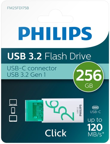 Philips | USB Stick | 256 GB | USB3.2 | USB-C | Spring Green