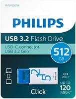 Philips | USB Stick | 512 GB | USB3.2 | USB-C | Ocean Blue