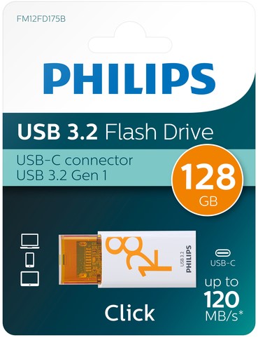 Philips | USB Stick | 128 GB | USB3.2 | USB-C | Sunrise Orange