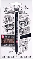 Fineliner Sakura Pigma Micron 6 stuks 1 x 005 (0.2 mm), 1 x 01 (0.25 mm), 1 x 02 (0.30 mm), 1 x 03 (0.35 mm), 1 x 05 (0.45 mm), 1 x 08 (0.50 mm) zwart