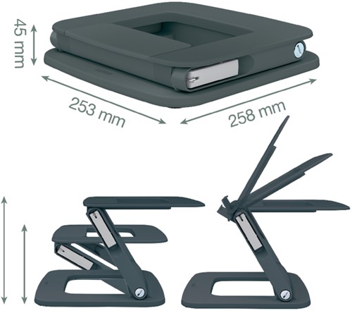 Laptopstandaard Leitz Ergo verstelb multihoek gs-2