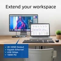 ACT | Docking | Station | USB-C | HDMI | 4K | PD Pass Through 100 Watt | 2x USB-A | LAN | Space Gray-2