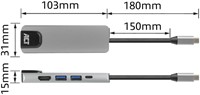 ACT | Docking | Station | USB-C | HDMI | 4K | PD Pass Through 100 Watt | 2x USB-A | LAN | Space Gray-3