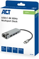 ACT | Docking | Station | USB-C | HDMI | 4K | PD Pass Through 100 Watt | 2x USB-A | LAN | Space Gray-4